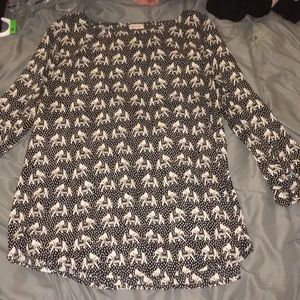 3/4 sleeve blouse-elephant print